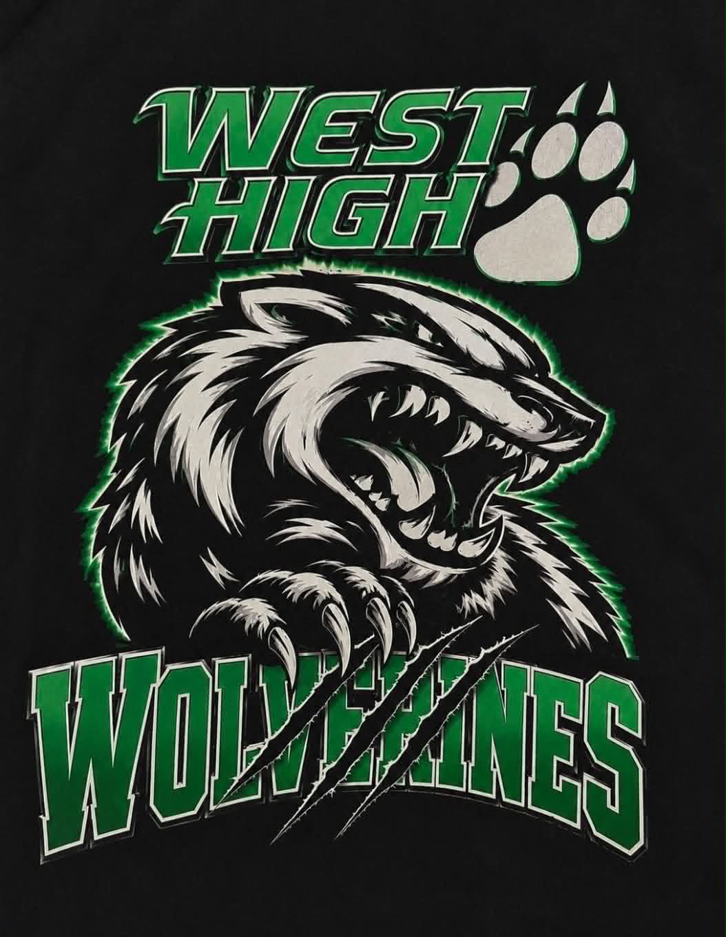 Black West High Wolverine T Shirt