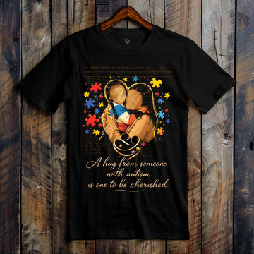 Autism Aware Ledger "HUGS" Black Tee