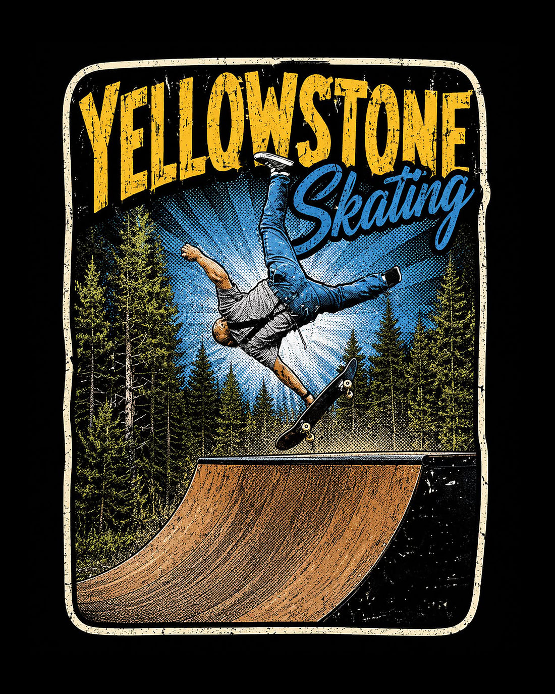 Yellowstone Skating Black Tee