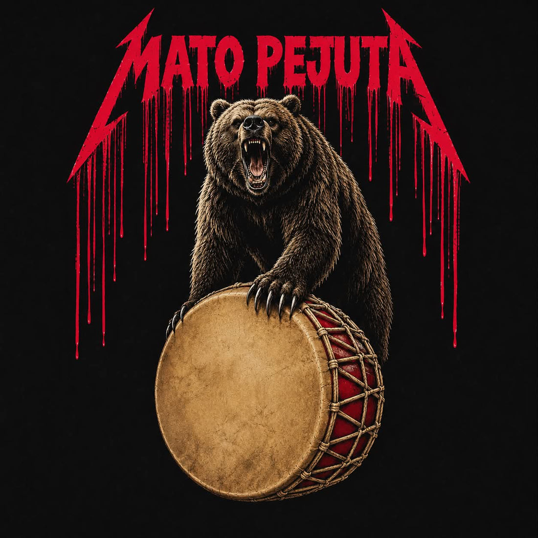 Mato Pejuta Metal Bear Black Tee