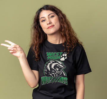 Black West High Wolverine T Shirt